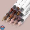 CHARSOCO Brown Tones Acrylic Paint Pens, 12 Colors Markers Set with Soft Brush and Bullet Tip, for Rock, Painting, Wood, Glass, Ceramic, Canvas, Stone, DIY Crafts, Making Art Supplies, Fabric Paint