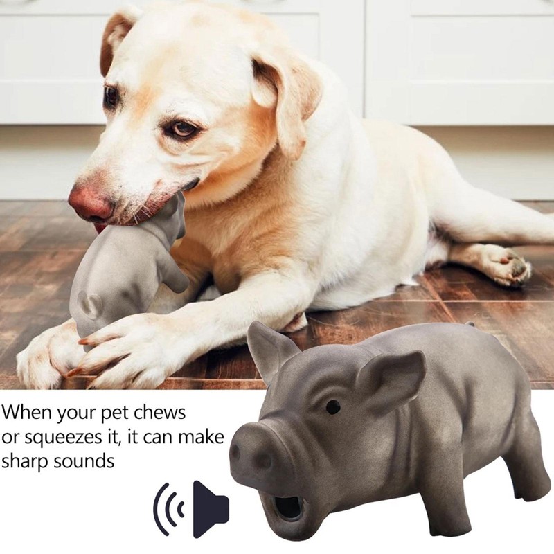 Squeaky Pig Dog Toys Grunting Pig Toy Durable Rubber Pig Squeaker Dog Chew Toy