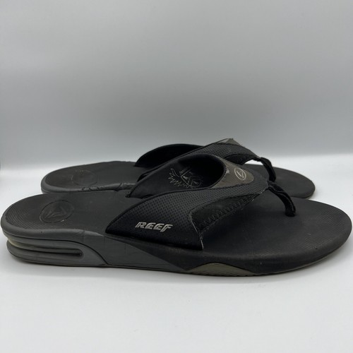 Reef Men's Black Fanning Flip Flops Size 12, Bottle Opener, Gently Used |  eBay