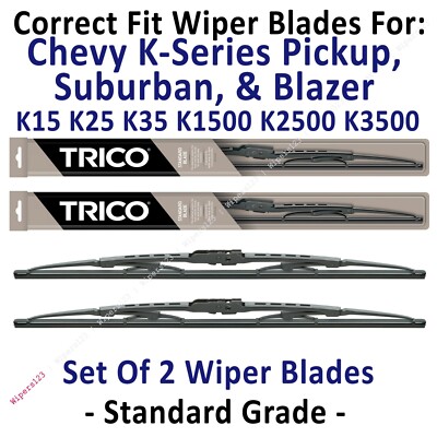 Wiper Blades 2-Pack Standard 1973-1986 Chevy K10 K20 Pickup Suburban 30160x2