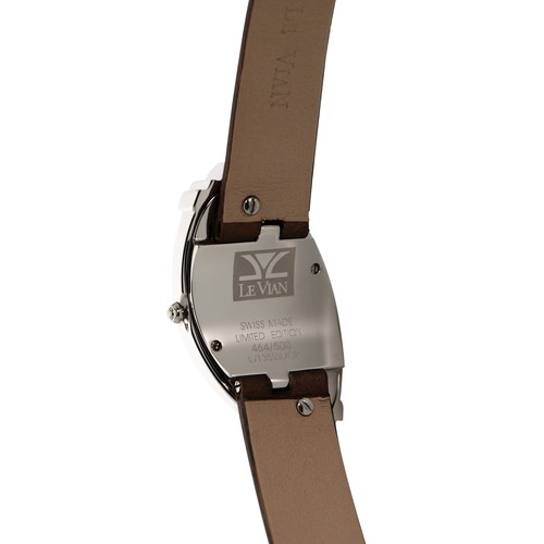 Pre-owned Le Vian Levian Watch Featuring Chocolate Diamonds In Stainless Steel With A Satin Strap