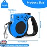 COSOWO Retractable Dog Leash with USB Rechargeable Flashlight for Night Walks, 16FT Automatic Telescopic Tractor Dog Leash for Small and Medium Dogs, Water Blue