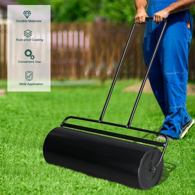 New 36'' x 54'' Cylindrical Lawn Roller Heavy-Duty Steel Push/Pull Sod Roller US