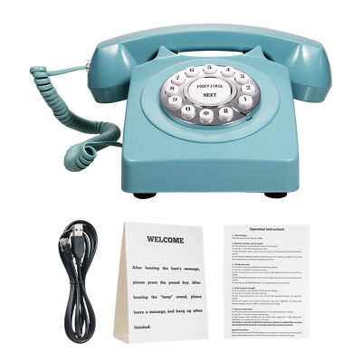 Audio Message Book Retro Voice Record Wedding Phone Customized w/ Voicemail O8K5