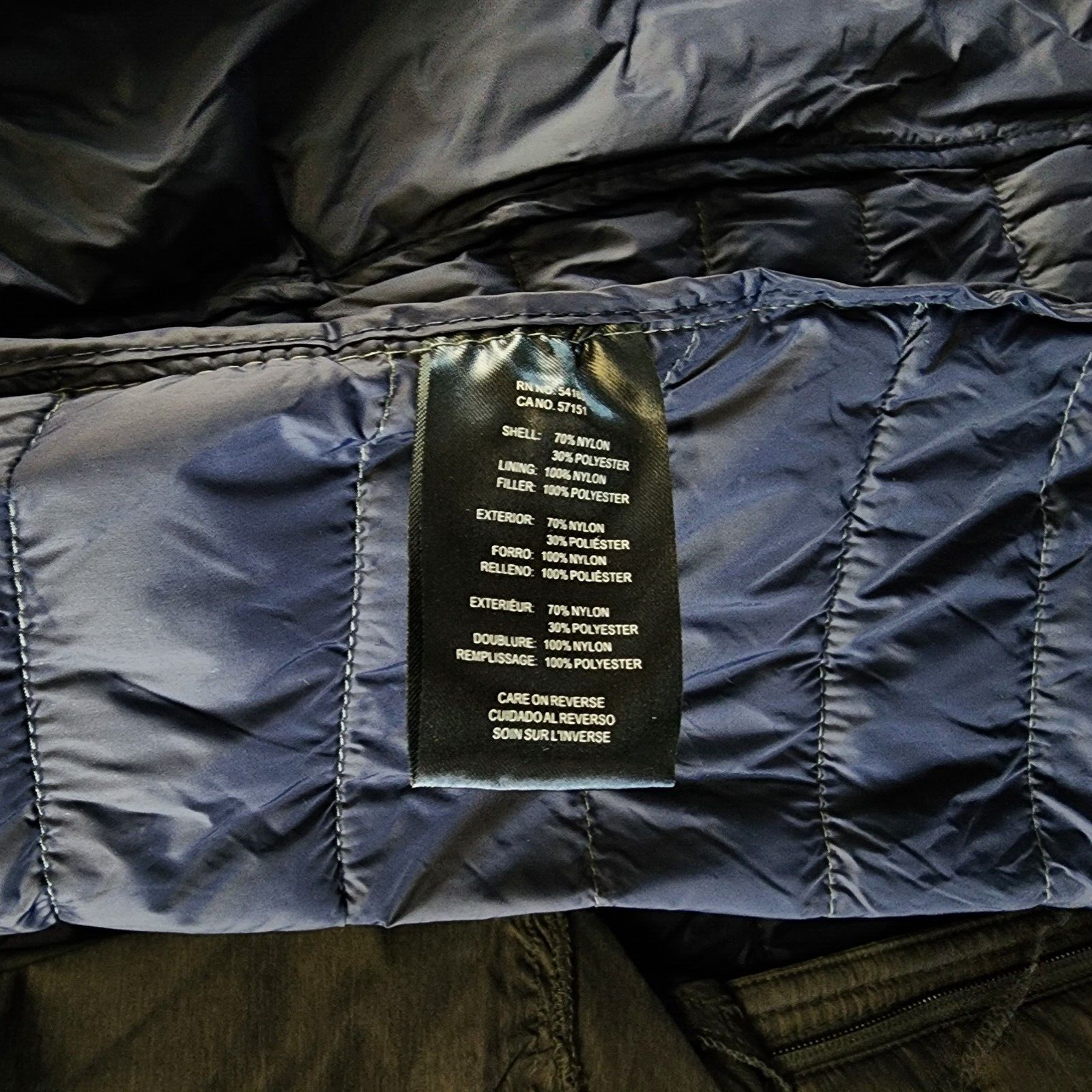 Club Room Quilted Packable Puffer Jacket Men's S Heather Charcoal Zip Closure - Picture 15 of 16