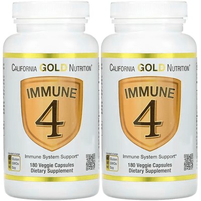 California Gold Nutrition Immune 4, Поддержка иммунной системы, 180 растительных капсул,