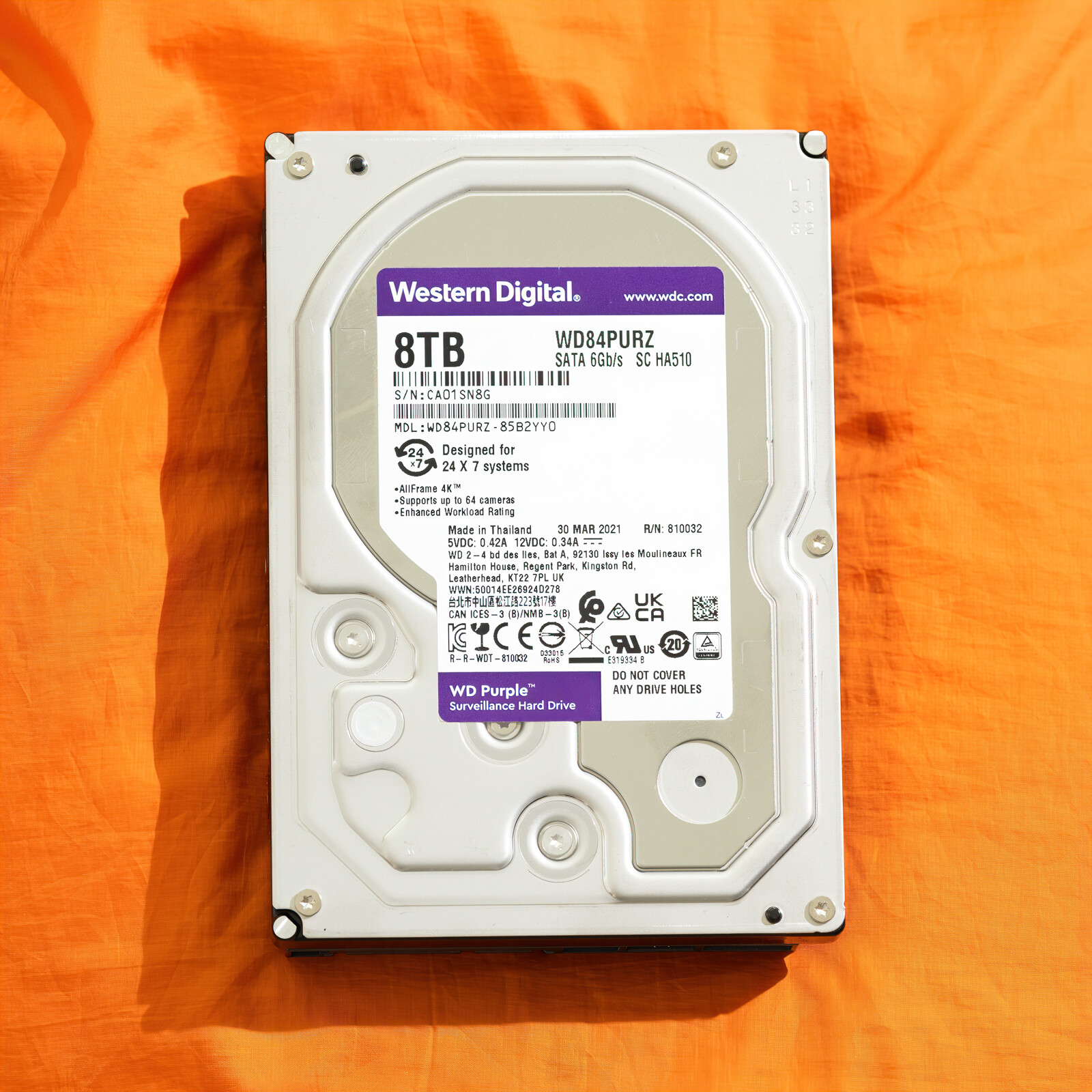 Used Western Digital 8TB 5400 RPM,3.5