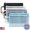 Mesh Zipper Pouch, Lightweight Nylon File Folders, A4 Document Organizer Clearly Visible Mesh Zip Bag, Suitable for School Office Travel Supplies (Double-Layer Mesh)