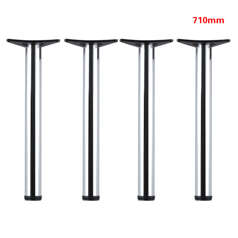 4stk Kit Tischbeine Ø 60mm Chrom oder Edelstahl-Optik Tischbein Tischfüße 710mm