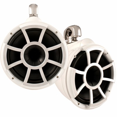 Wet Sounds REV 3-SOME & Amp- REV410 & REV10 Tower Speakers,SYN-DX 6 Amp White