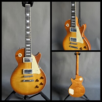 Celluloid Binding  Electric Guitar HH Pickup Flame Maple Top Tobacco Sunburst