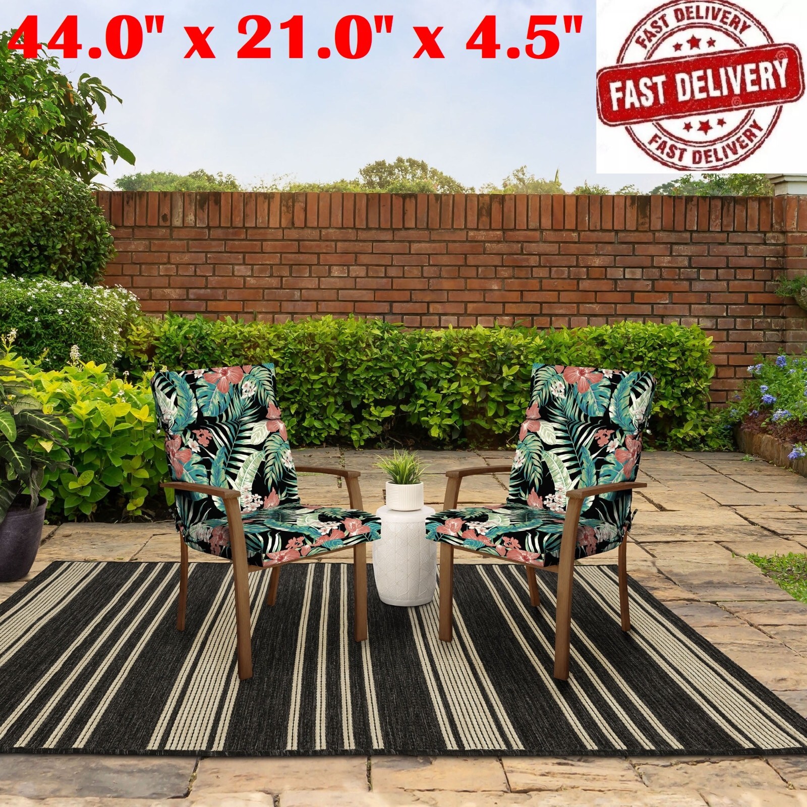 Better Homes & Gardens Black Tropical 16 x 16 in. Outdoor Toss Pillow w EnviroGuard, Set of 2 Better Homes & Gardens Black Tropical 16 x 16 in. Outdoor Toss Pillow w EnviroGuard, Set of 2