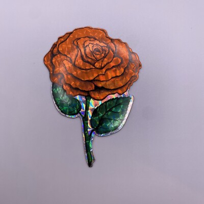 RARE Vintage 90s Dark Orange Rose Prism Vending Machine Sticker