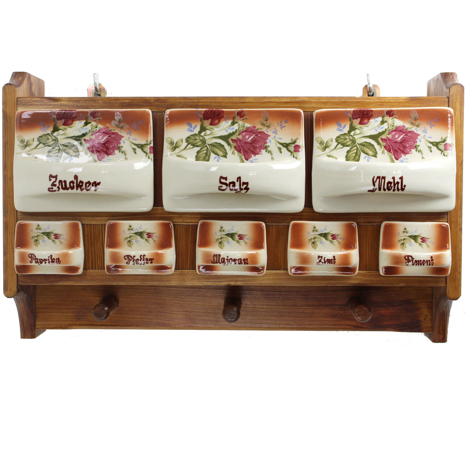 Gewürzregal klein - Küchenregal f. Ihre Gewürze - Schüttenregal - Holz