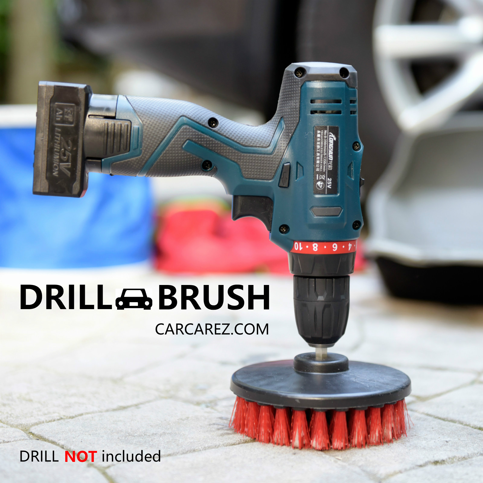 5 inch drill brush for Car care Carpet Wall and Tile cleaning HEAVY