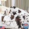 cow print Soft Black and White Cow Throw Blanket Cute Highland Cow Stuff Gifts Decor Lightweight Fuzzy Cozy Fleece Blanket for Bedroom Travel Camping