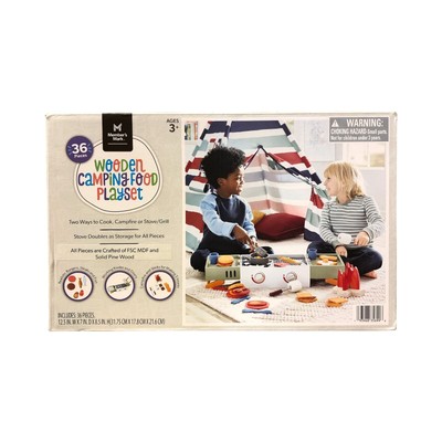 Members Mark Wooden Camping Food Playset with Pretend Grill & Campfire