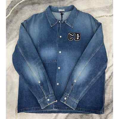 Pre-owned Dior And Kenny Scharf Blue Denim Jeans Overshirt Shirt Jacket Long Sleeve 54