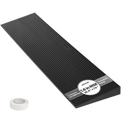 Buy VEVOR 1.6" Rise Cuttable Threshold Ramp for Doorways, 35.4" Wide Natural Rubb...