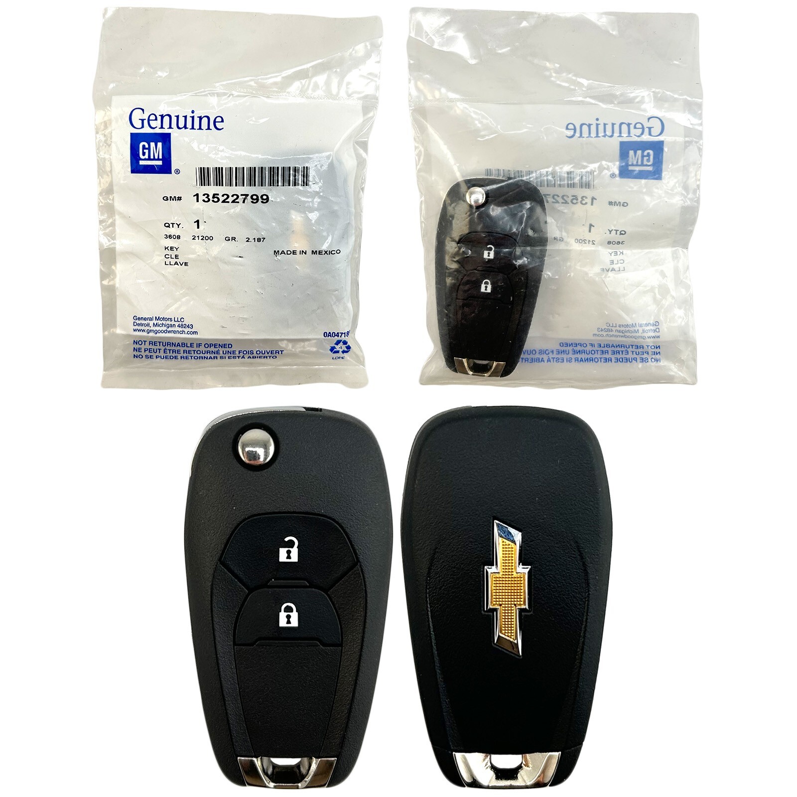 New OEM GM 2019-2022 Chevrolet Trax Remote Flip Key 2B No Panic