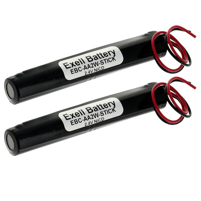 2pc Exell 2.4V 1000mAh NiCd Custom Battery Pack w/ Wire Leads