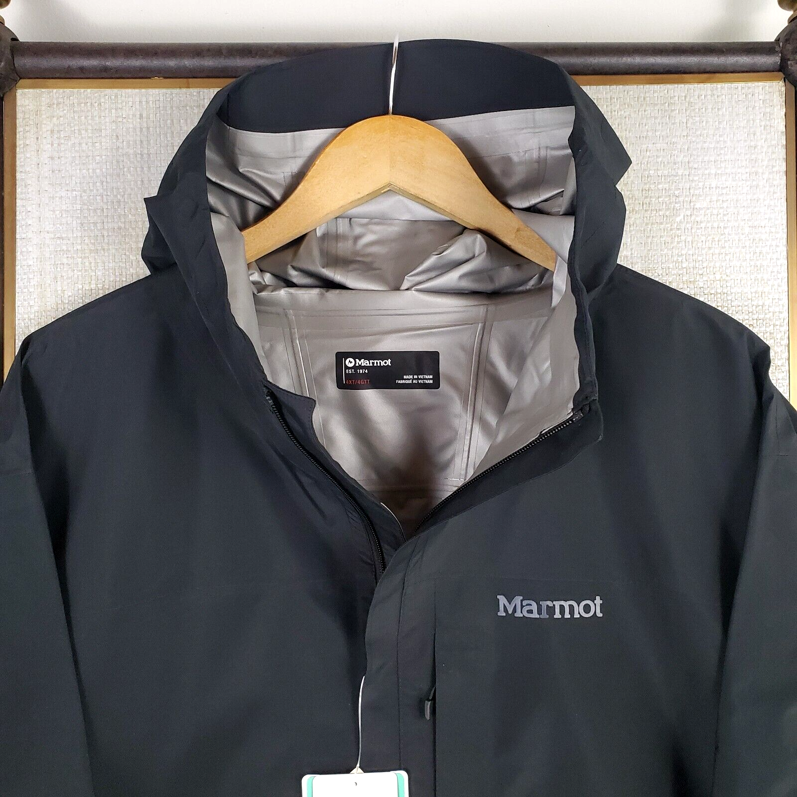 Pre-owned Marmot Gore Tex $250 Mens Size 4xlt Waterproof Hooded Jacket Black Full Zip