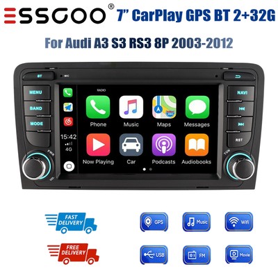 7''Car Stereo For Audi A3 S3 RS3 8P 8V 2003-13 Touch Screen Carplay GPS NAV BT FM