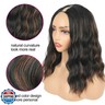 KRSI Highlight Brown Bob V Part Wigs Short Half Bob Wig for Black Women 16inch Synthetic U Part Wigs Thin Leave Out Full Head Clip in Hair Replacement