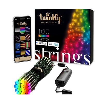 Twinkly Strings 100 LED RGB, LED Light String for Outdoor and Indoor, LED Lig...