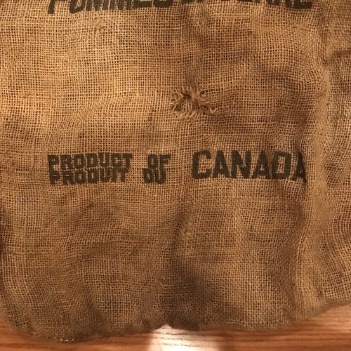 Vintage Potato Burlap Sack Bag 100lb Pommes De Terre Product In Canada 37”