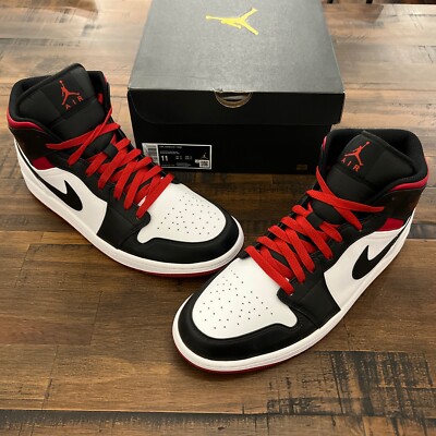 DQ8426-106 Mens Air Jordan RETRO 1 MID GYM RED BLACK TOE Size 11