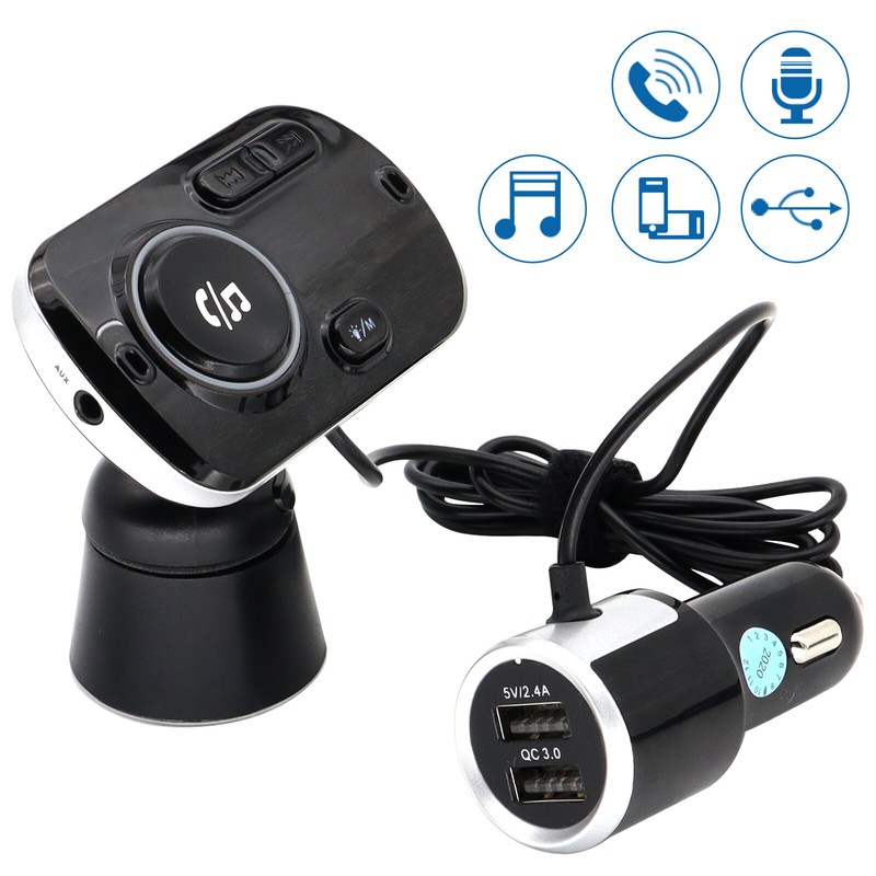 Handsfree Fm Transmitter Mp3 Player Fast Charger Aux Bluetooth-compatible