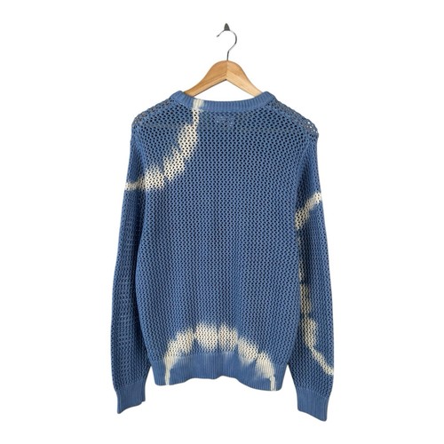 Pre-owned Stussy Mens  Pigment Dyed Loose Gauge Knitwear Sweater Size M,l In Blue