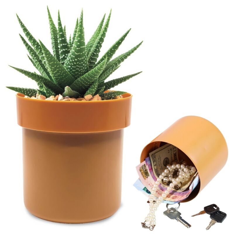 Wyzworks Flower Pot Diversion Safe With Secret Hidden Key Safe Lock Box Storage