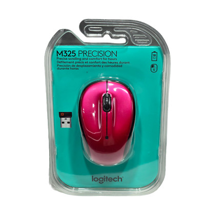 Logitech - M325 Wireless Optical Mouse Nano Receiver Metallic Pink