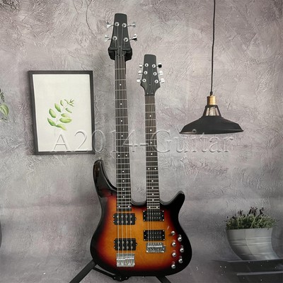 ST Double Neck 4+6String Electric Guitar Tobacco Sunburst Chrome Hardware Solid