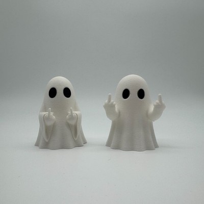 Freche Deko Geister 2er Set | Mittelfinger Ghost Figur | Halloween & Fun Deko
