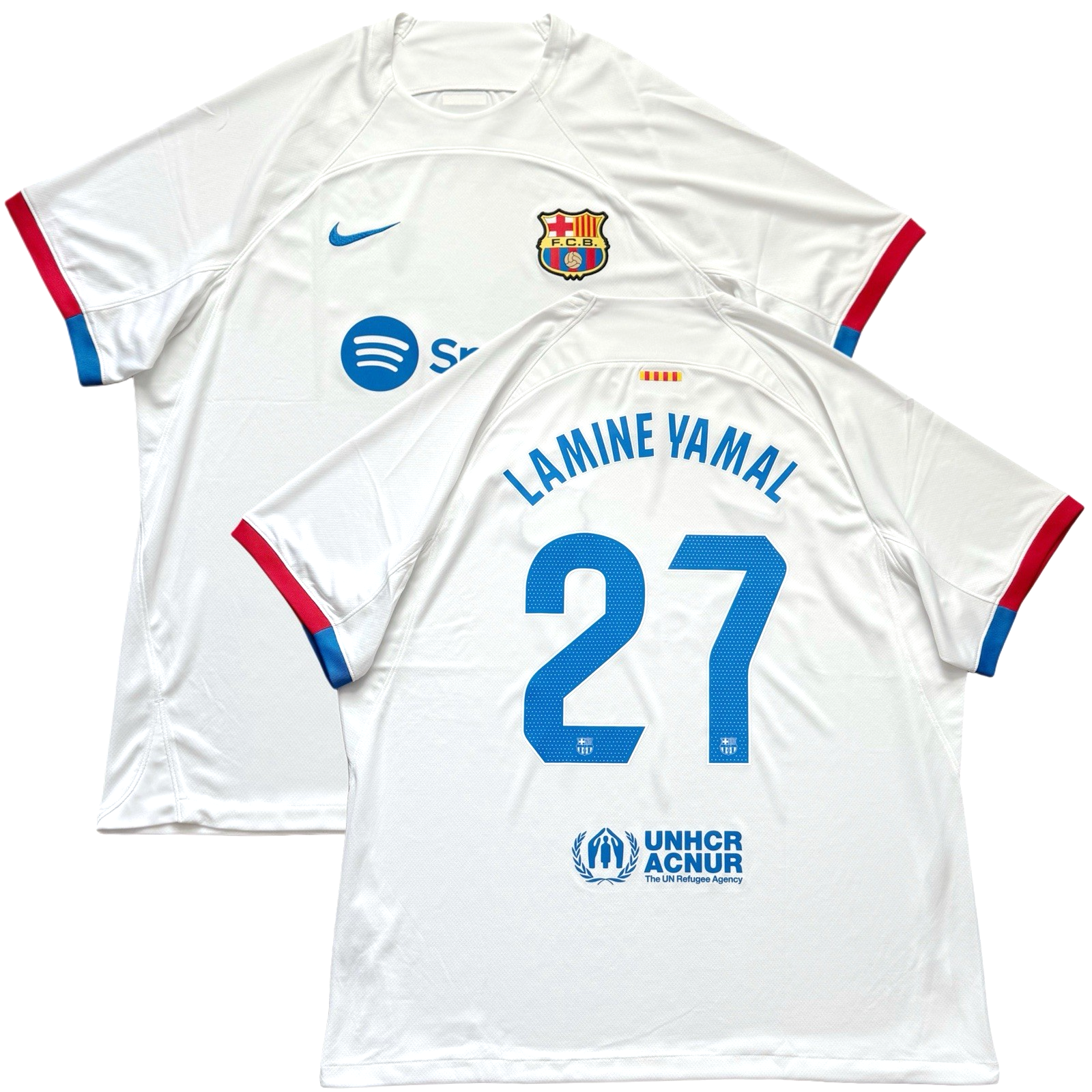 2023/24 Barcelona Away Jersey #27 Lamine Yamal 2XL Nike Soccer La