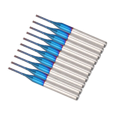 10 X 1mm Carbide Router Cutting Bit Blue Corn End Mill Engraving Bit For CNC PCB