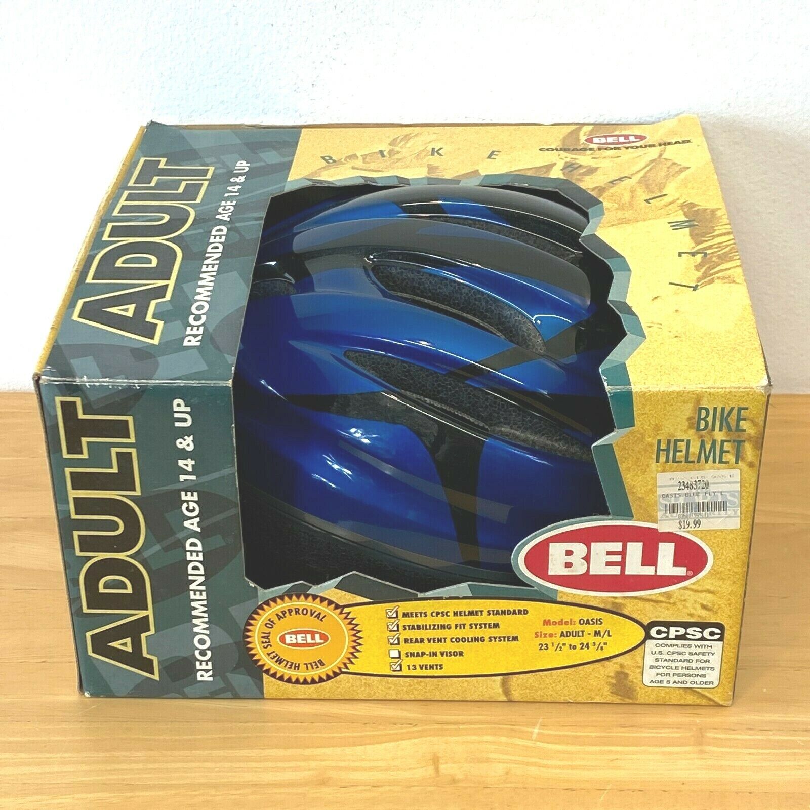 Vintage 1998 Bell Bike Helmet Oasis Adult size M L Blue Black ...