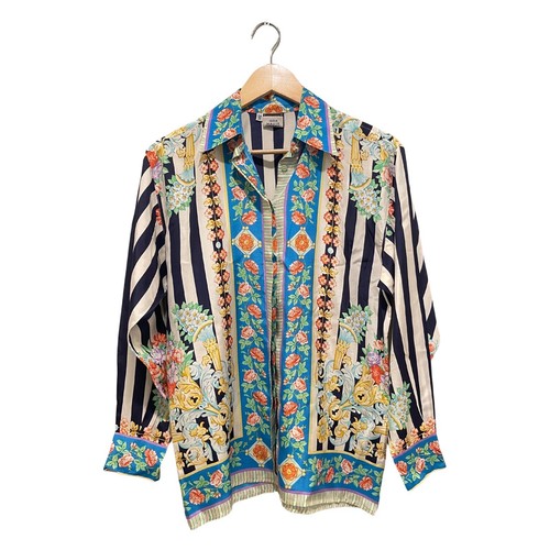 Vintage 90s Versus Versace Floral Printed Silk Button Up