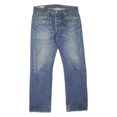 LEVI'S 501 BIG E Jeans Mens Blue Regular Straight Stone Wash W34