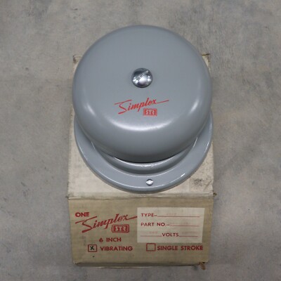 Simplex STR 4017 6'' Grey Vibrating Bell Part 624-235 240V 50CYC NOS W Mount