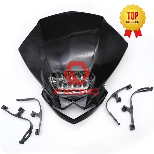 Motorbike Naked Motorcycles Street fighter Dirt Bike Headlight Light Lamp Black