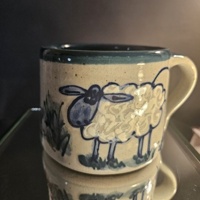 Great Bay Pottery Wooly Sheep Coffee Mug Handmade New Hampshire