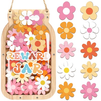 61pcs Daisy Flowers Reward Jar for Kids Potty Training Behavior Training Rewa...
