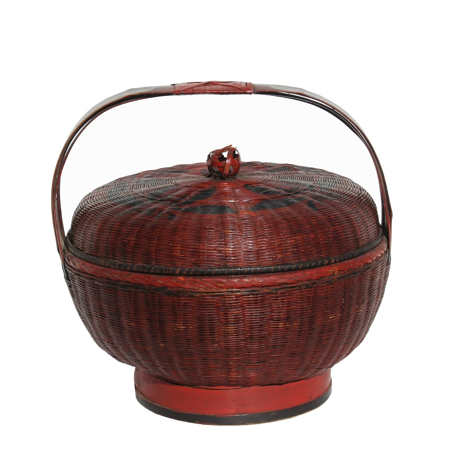 Oriental Handmade Reddish Brown Rattan Basket with Handle ws1159S Oriental Handmade Reddish Brown Rattan Basket with Handle ws1159S
