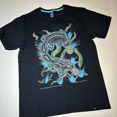 Vtg Y2K Gooses Platypus T Shirt Australian Aboriginal Art Danny Eastwood M NWT