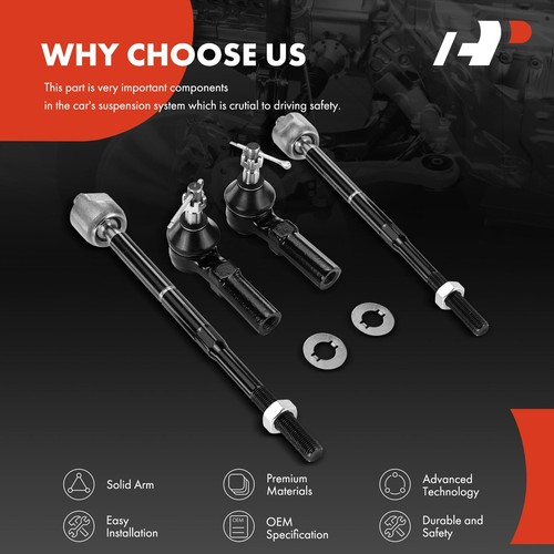 Complete Front Tie Rod End Set For 2013-2016 Mazda CX-5 - Left & Right, Inner & Outer (4-Piece) 9 thumbnail image