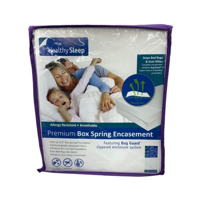 Healthy Sleep Premium Box Spring Encasement Featuring Bug Guard Twin XL Zippered
